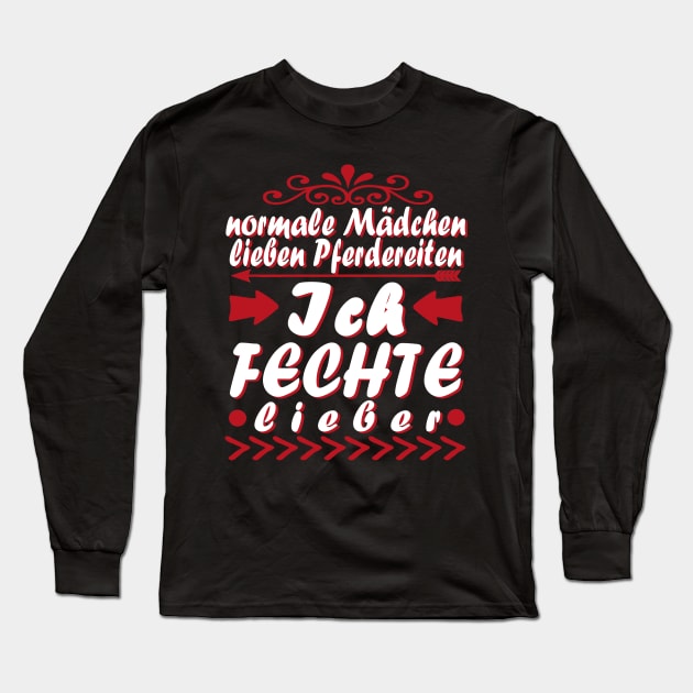 Fechten Sport Retro Mädchen Geschenkidee Long Sleeve T-Shirt by FindYourFavouriteDesign